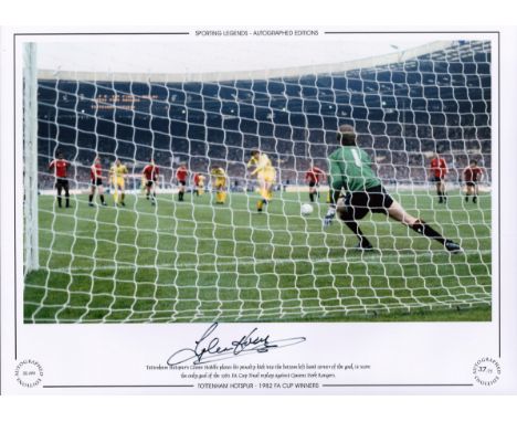 Glenn Hoddle Tottenham 12x16 Signed coloured, Autographed Editions, Limited Edition photo. Photo shows Hoddle placing his pen