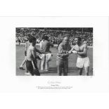 George Cohen signed 16x12 black and white Artist Proof print. Sir Alf Ramsey prevents George Cohen