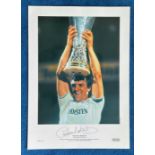 Graham Roberts signed 22x16 colour print 1984 UEFA Cup Final Graham Roberts lifts the UEFA Cup