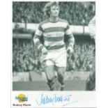 Football. Rodney Marsh Signed 10x8 black and white Autographed Editions page. Bio description on the