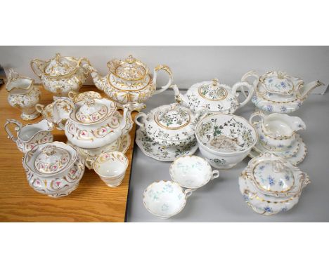 Four 19th Century part tea sets by Grainger's Worcester.