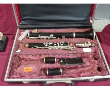 A cased clarinet