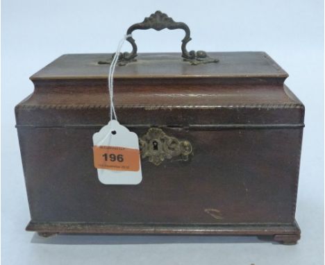 A George III Chippendale style mahogany tea caddy with banded inlay. c.1770 9' wide. For renovation