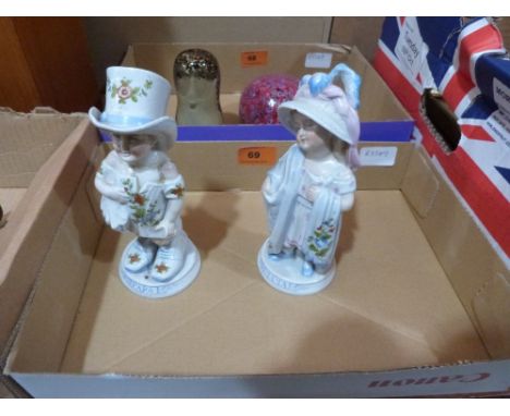 A pair of continental ceramic figures of children (A.F.)