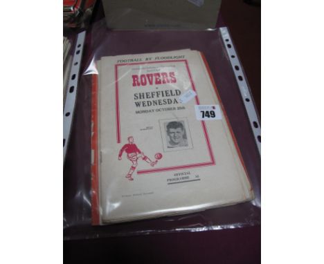 Doncaster Rovers Programmes, 1950-51 away at Preston, at Rotherham, 1952-53 at Arsenal - FA Cup at Hull, 1953-54 at Leeds, at