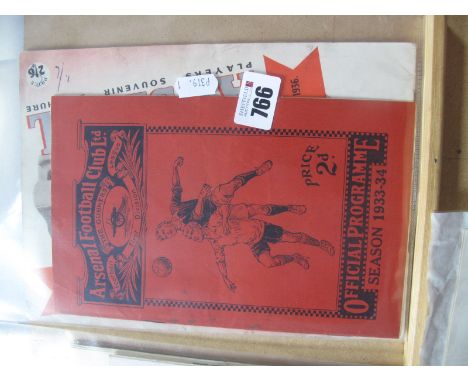 Arsenal 1933-34 Reserves Programme, v. Southend Reserves, Arsenal League Champions, 1947-48 Players souvenir brochure by Phot