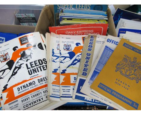 Leeds United Programmes, 58-9 v. Aston Villa (page absent) many other homes 1966-94 including v. Zaragoza, Lyn Oslo, Ferencva