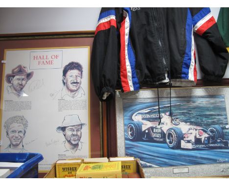 Cricket 'Hall of Fame' Limited Edition Print, of 300, produced by Dave Watson International, signed by Gooch, Botham, Gower G