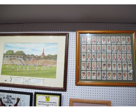 Richard Hadlee 'Last Wicket in Test Cricket' Print, 31 x 53cm, signed to back with personal notation. Linford Christie signed