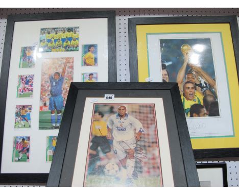 Pixsportique Ltd Edition Colour Print of Ronaldo of Brazil, holding aloft The World Cup, image 28 x 18.5cm, pencil signed. Br