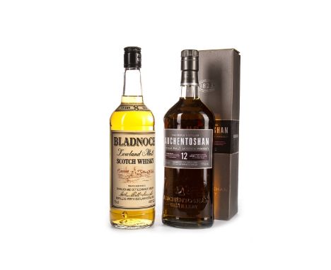 BLADNOCH 8 YEARS OLD Single Malt Scotch Whisky 75cl, 40% volume. AUCHENTOSHAN 12 YEARS OLD Single Malt Scotch Whisky 700ml, 4