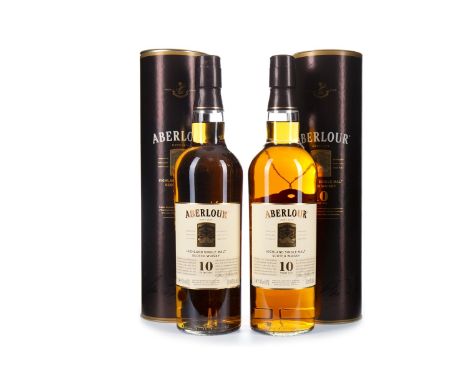 ABERLOUR 10 YEARS OLD (2) Single Malt Scotch Whisky 70cl, 40% volume, in tube.