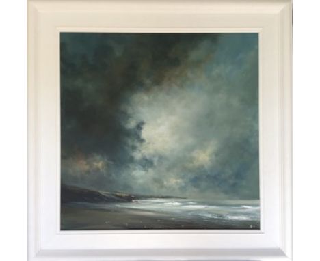 HUW RICHARDS EVANS oil on canvas Entitled 'Light of my Life' 60cm x 60cm white frame