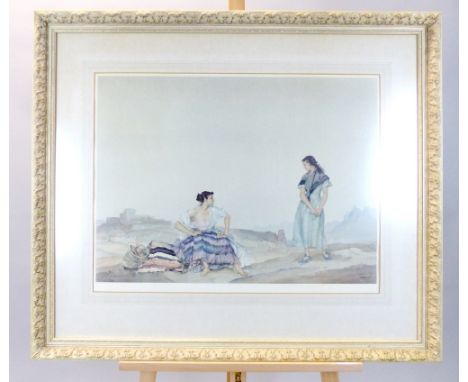 After Sir William Russell Flint RA, 1880-1969, study of Spanish women, 'Reproof Almeria', print, pub. 1973, Fine Arts Trade G
