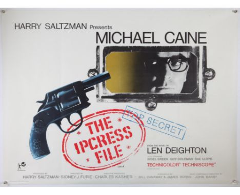 The Ipcress File (1965) British Quad film poster, starring Michael Caine, from the novel by Len Deighton, tri-folded, 30 x 40