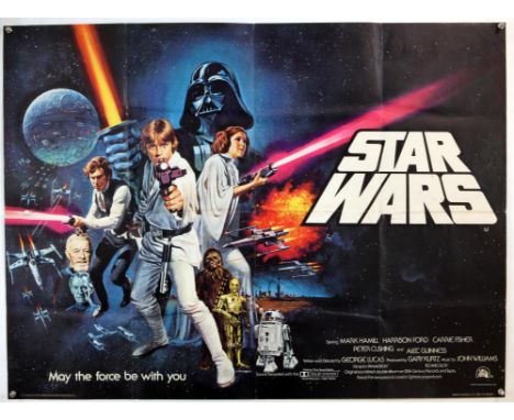 Star Wars (1977) British Quad film poster, Pre Academy Awards, Style C, directed by George Lucas, artwork by Tom Chantrell, 2