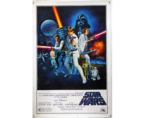 Star Wars (1977) US One Sheet film poster, Style C, artwork by Tom Chantrell, directed by George Lucas, 20th Century Fox, lin