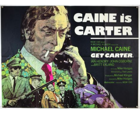 Get Carter (1971) British Quad film poster, starring Michael Caine as Jack Carter, artwork by Arnaldo Putzu, folded, 30 x 40 