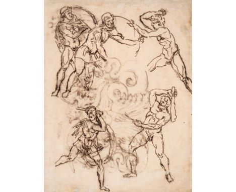 English School (18th century)&nbsp;Sea monster, with design for a vase (recto); Five classical figure studies (verso),&nbsp;p