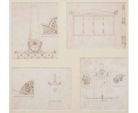 Rude (Fran&ccedil;ois, 1784-1855), Attributed to. Design for monuments in Pere Lachaise cemetery, including that of Marshal A