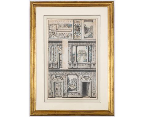 Sicilian School (18th century) Design for a Trompe L&rsquo;Oeil Wall Decoration,&nbsp;pen and grey ink and wash, watercolour,