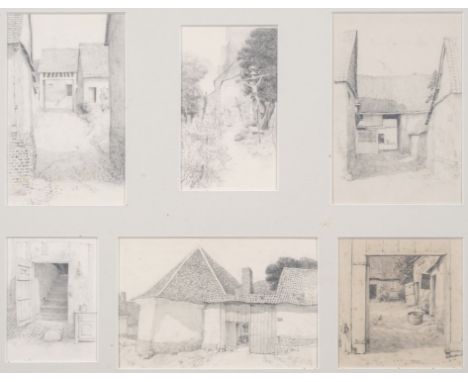 Wade (Charles Paget, 1883-1956) Six studies of farmhouses in rural France,&nbsp;pencil and black chalk, six sheets between ap