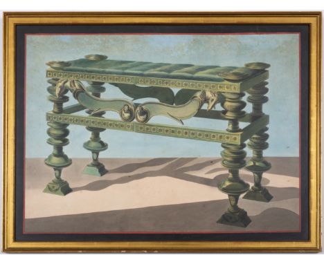 Piranesi (Francesco, 1758-1810), Follower of. Roman bronze Bisellium stool, found at Pompeii and kept in the Museo Archeologi