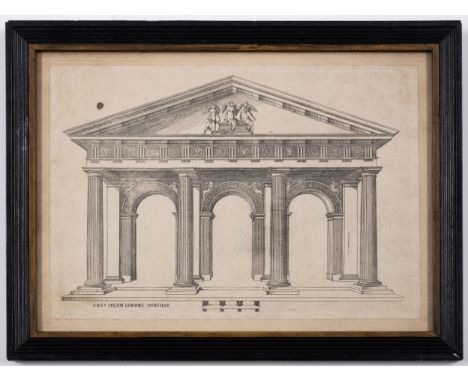 Androuet du Cerceau (Jacques) Roman triumphal arch with Doric columns, from 'Quinque et viginti exempla arcuum',&nbsp;engravi