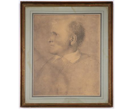 Haydon (Benjamin Robert, 1786-1846) Portrait of the architect Charles Heathcote Tatham (1772-1842), black, red and white colo