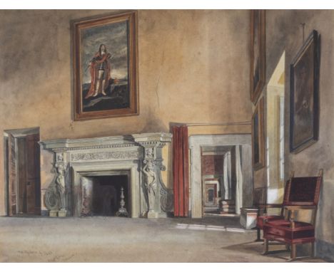 Cromek (Thomas Hartley, 1809-1873) Apartment in the Villa Chigi, Ariccia, Rome,&nbsp;point of the brush, watercolours, traces