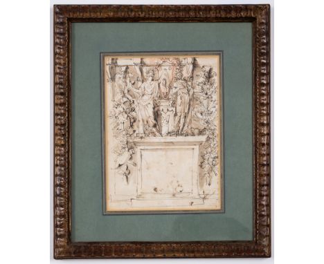 Tassi (Agostini, 1578-1644) Design for a monument, possibly a design for a frontispiece [recto]; Various studies including a 