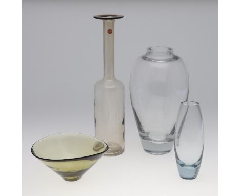 Including a large bottle shaped vase with long slender neck, designed by Otto Brauer and based on a design by Per Lutken (46c