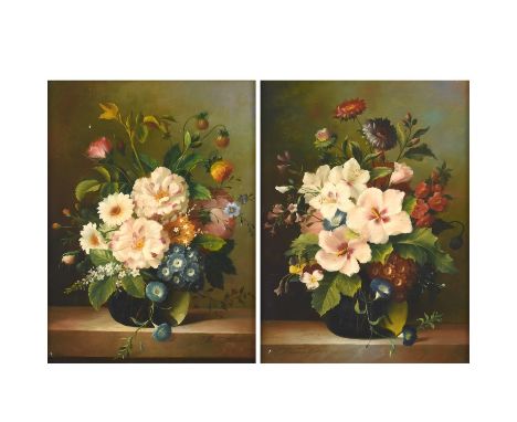 A pair, both signed, oil on panel Each 39.5 x 29.5cm. (2). ** A few very slight grazes.