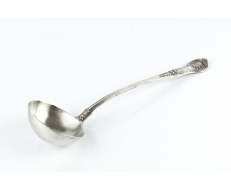 A LATE VICTORIAN SILVER KINGS PATTERN SOUP LADLE, by John Aldwinckle & Thomas Slater, London 1890, 9.5oz Condition report: so