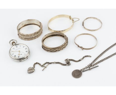 A SILVER OPEN FACE 'ACME LEVER' POCKET WATCH BY H. SAMUEL, the circular white dial with Roman numerals and subsidiary seconds