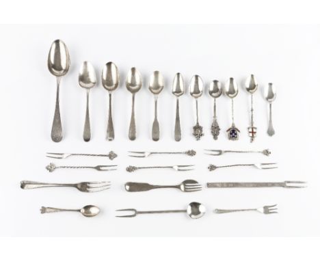 A GEORGE III SILVER OLD ENGLISH PATTERN TABLESPOON, with bright cut decoration, maker's mark overstruck with W.C. London 1776
