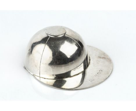 A GEORGE III SILVER NOVELTY CADDY SPOON modelled as a jockey cap, with quartered panels by Peter & Ann Bateman, London 1793, 