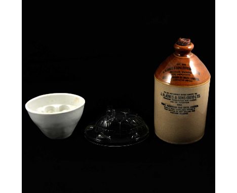 Twenty-four ceramic jelly moulds, to include Shelley; a ceramic hot water bottle; a cheese dish and cover; and a JH Jones &am