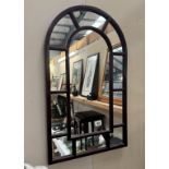 A darkwood stained window style wall mirror 45 x 75cm COLLECT ONLY