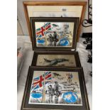 A quantity of military framed images