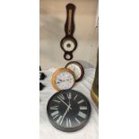 3 Clocks & A barometer COLLECT ONLY