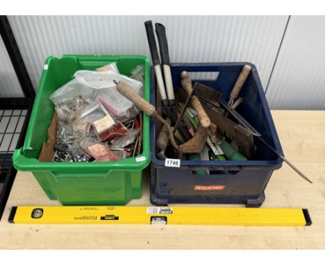 2 boxes of hand tools &amp; selection of bolts &amp; screws etc. COLLECT ONLY 