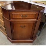 A dark wood stained corner unit COLLECT ONLY