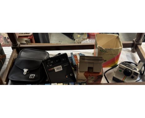 A Kodak EK160 instant camera, bag, A polaroid land camera &amp; a View master etc COLLECT ONLY