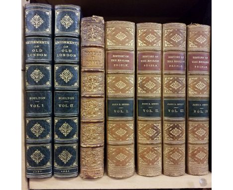 Bindings. The Amusements of Old London, 2 volumes, by William B. Boulton, John C. Nimmo, 1901, colour plates, some minor spot