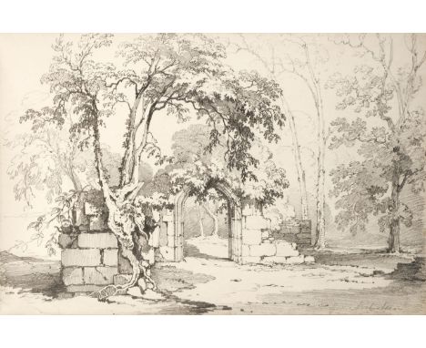 * Nicholson (George, 1795?-1838). Views in the vicinity of Liverpool, 1832, a sketchbook comprising 17 pencil drawings of bui