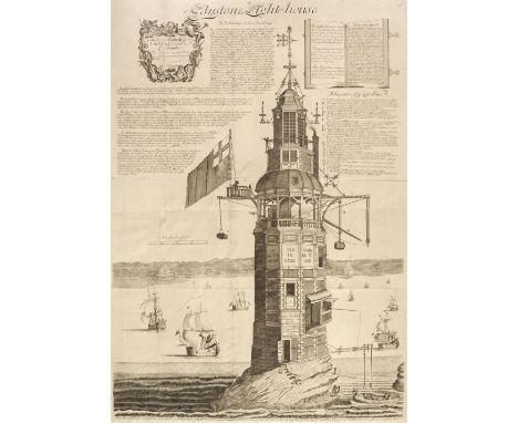 * Eddystone Lighthouse. Winstanley (Henry), Edystone Light-House, This draught was made &amp; engraven by Henry Winstanley of