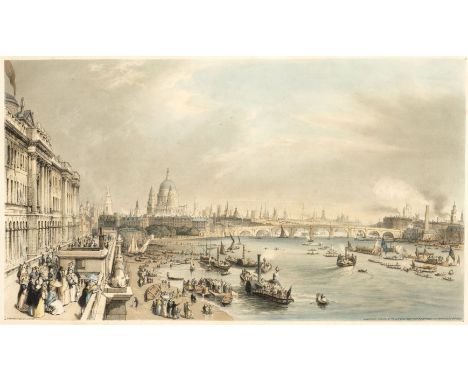 * London. Parrott (William), Six lithographic views of London, originally published in 'London from the Thames', Henry Brooks
