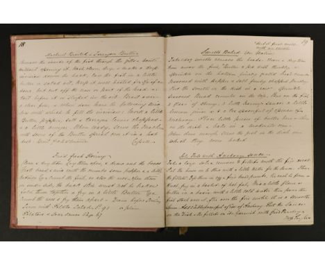 Manuscript Cookery Book. A mid/late 19th century recipe book, 129 manuscript leaves, written in a single hand, comprising 239