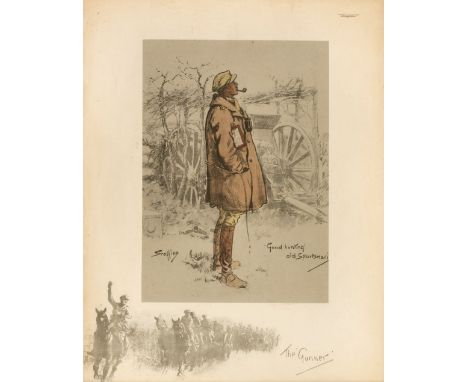 * Payne (Charles Johnson, 'Snaffles'). The Gunner, "Good Hunting Old Sportsman", circa 1916, colour lithograph finished by ha